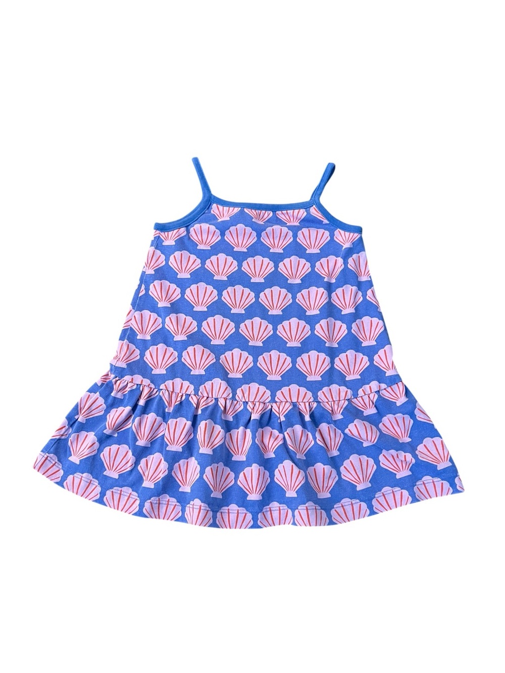 Hanna Andersson Blue Purple Dress with Pink Shell Print Size 3T